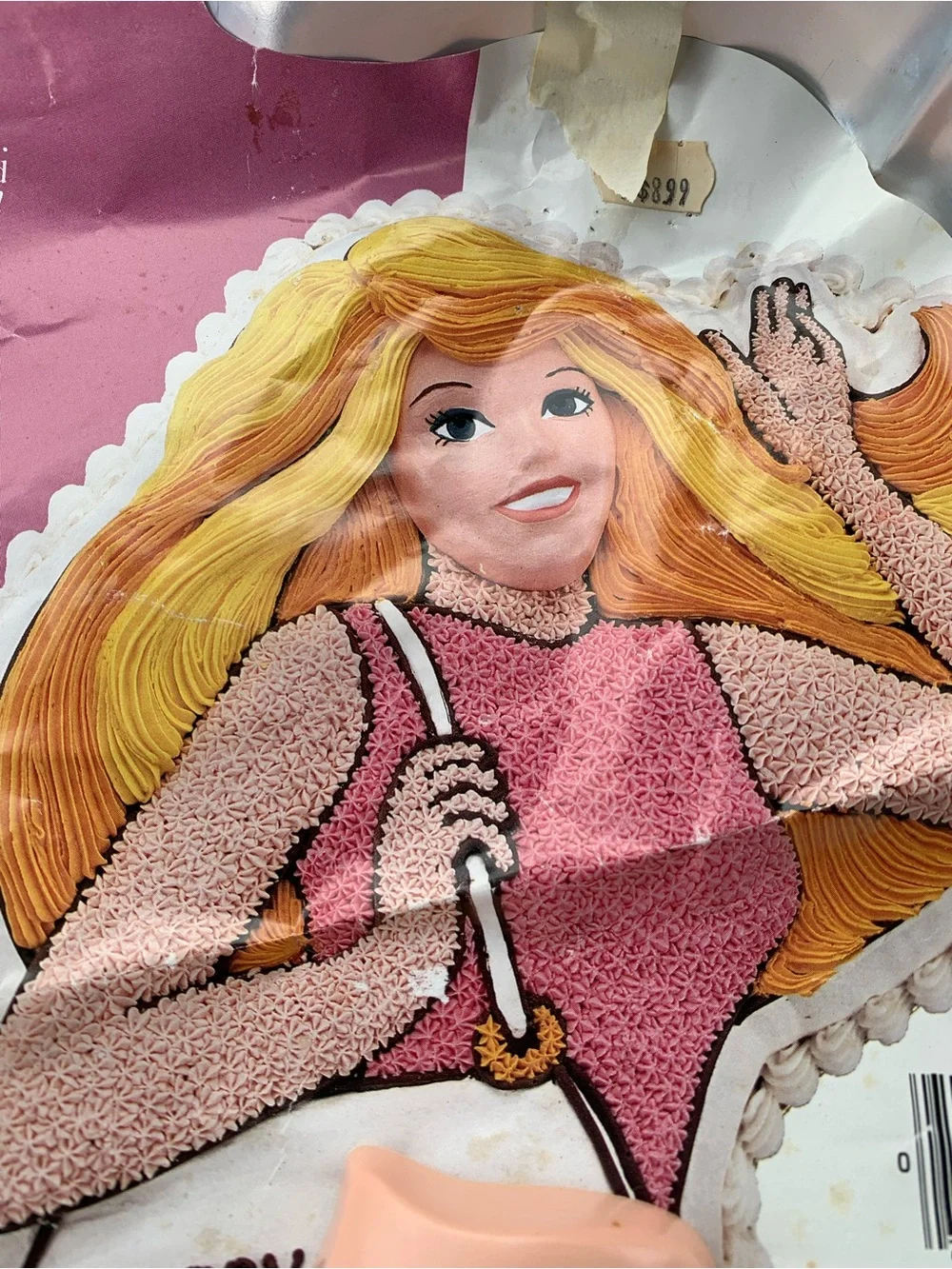 Vintage Mattel Barbie Cake Pan with Pink and Blonde Artwork